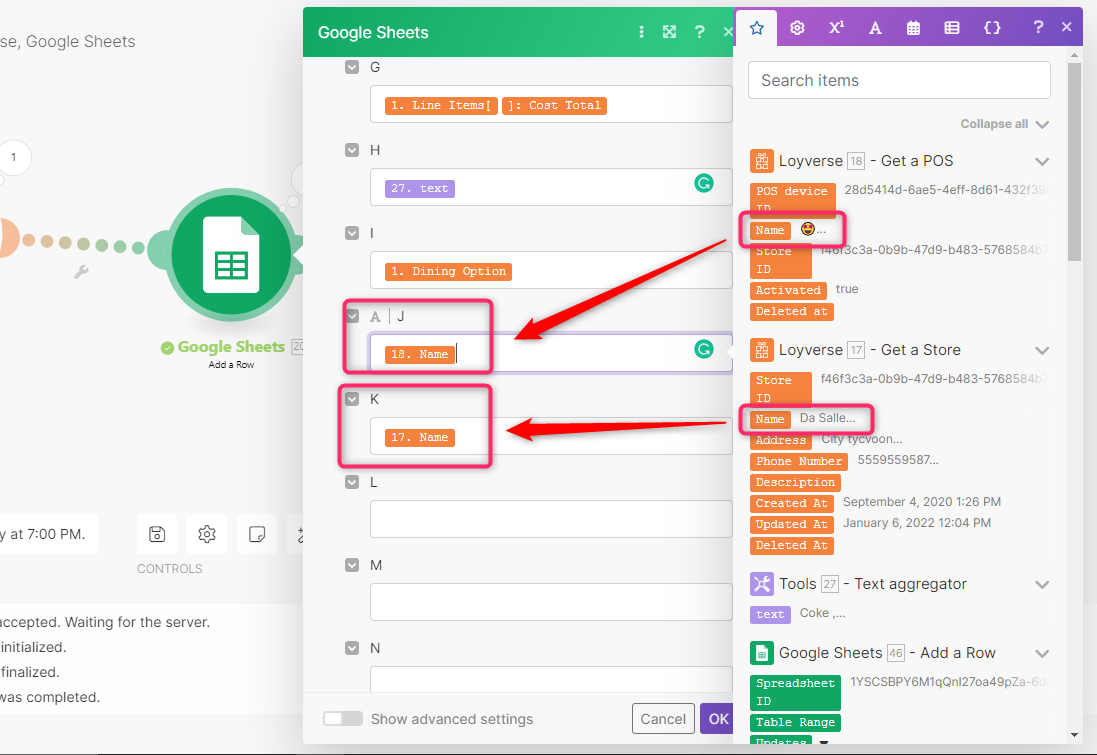 scroll down the window to fill out the following fields of rows as follows in the screenshot provided