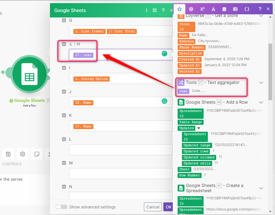 scroll down the window to fill out the following fields of rows as follows in the screenshot provided