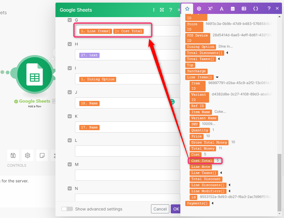 scroll down the window to fill out the following fields of rows as follows in the screenshot provided