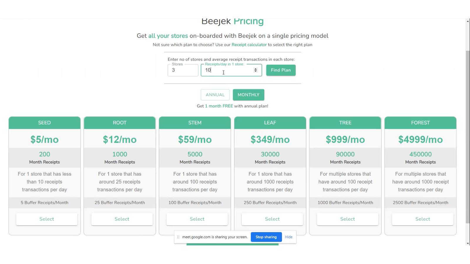 Step 4 - Select Pricing Plan per your Requirement 