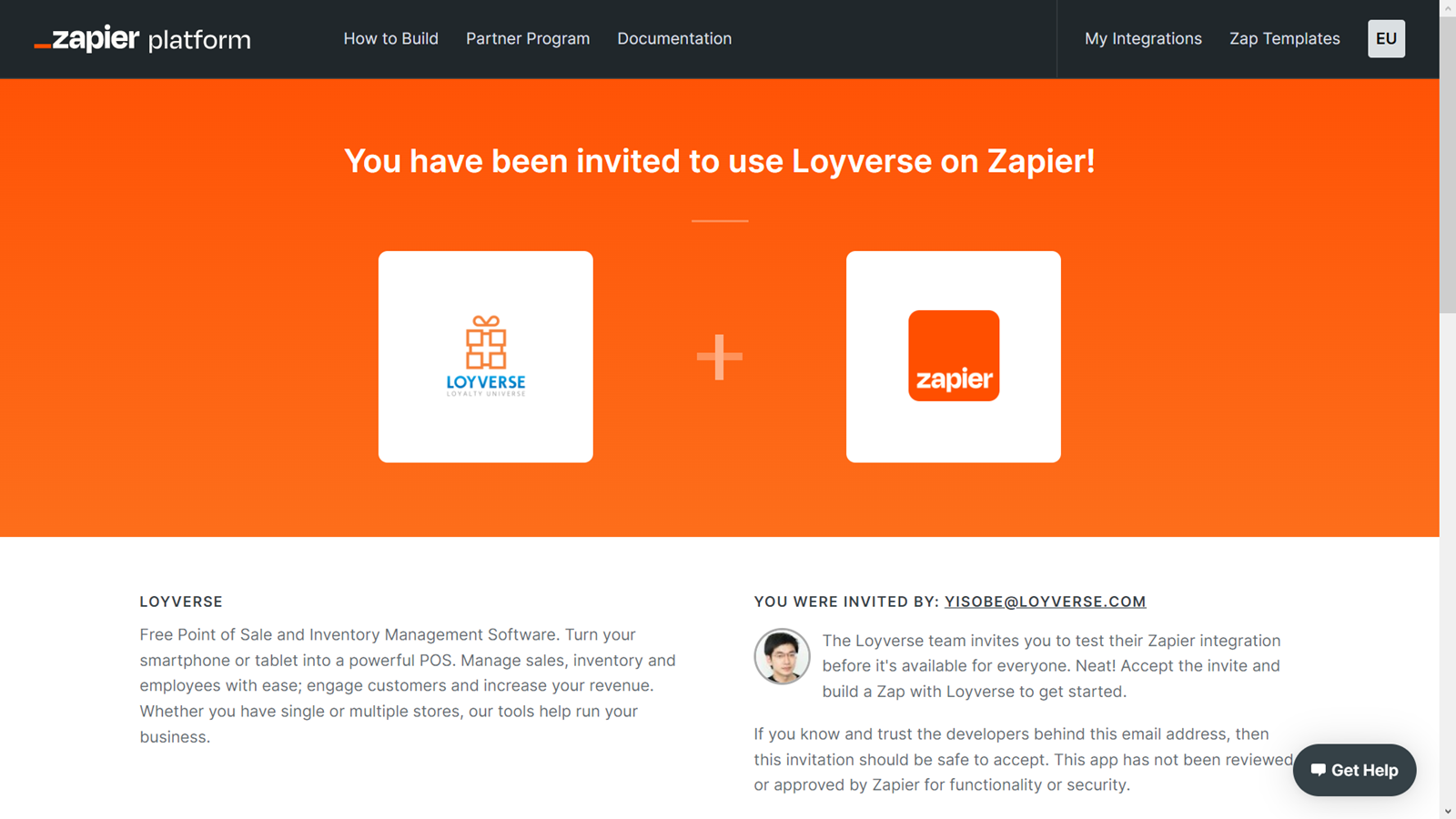 Zapier invite