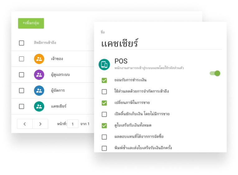 การเเยกการเข้าถึงแคชเชียร์ with Loyverse POS