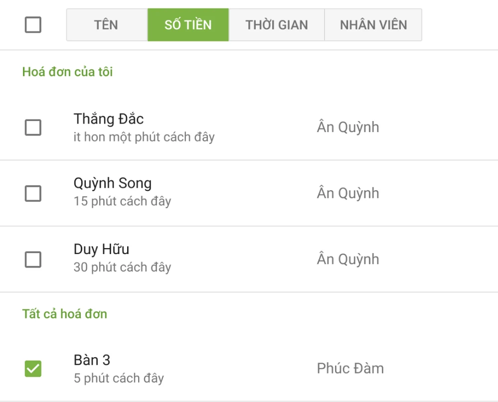 Quản lý đơn hàng trơn tru cafe