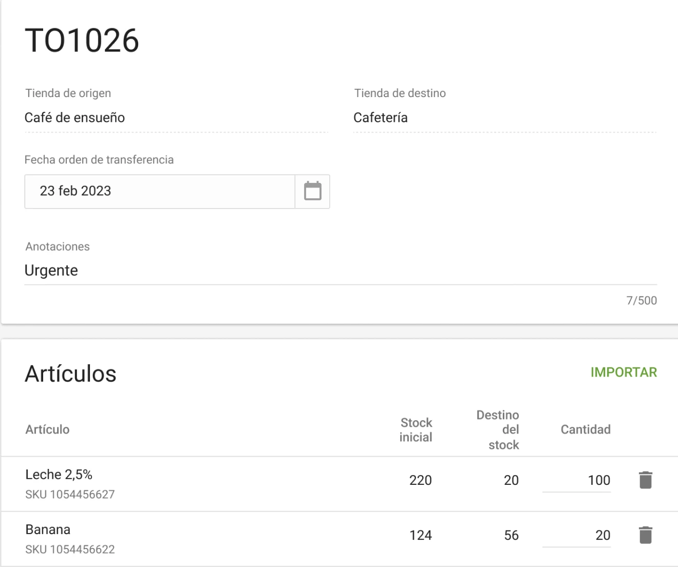 Loyverse POS Transfer orders