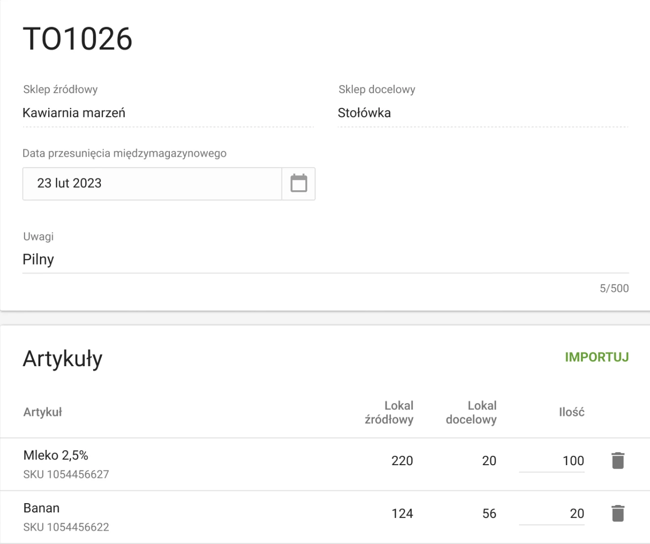 Loyverse POS Transfer orders